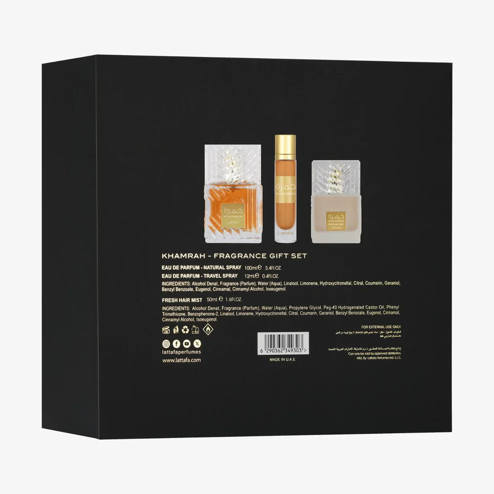 Lattafa Khamrah 3 Pcs Gift Set